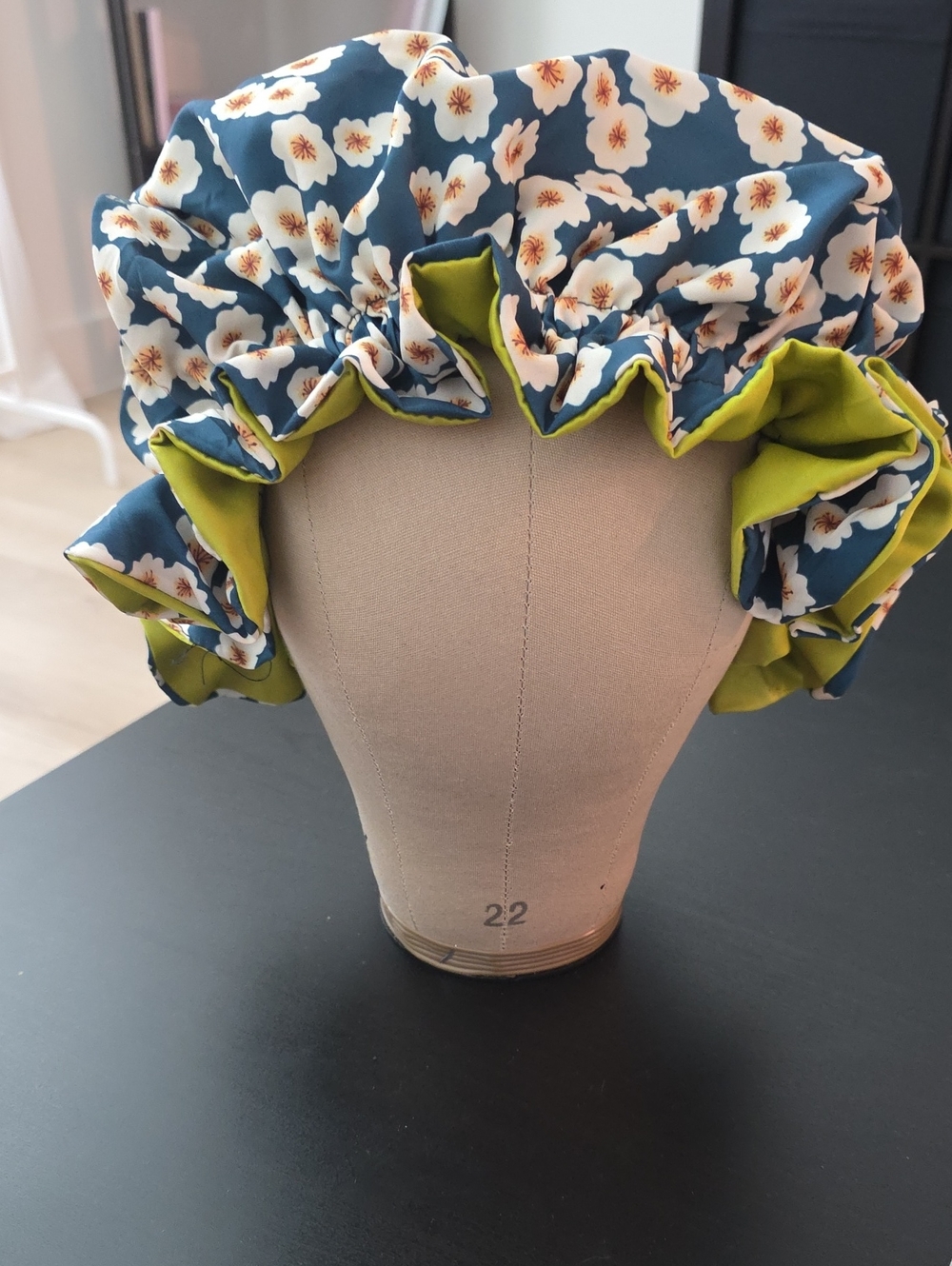 Handmade Hair Bonnet In Flower Print